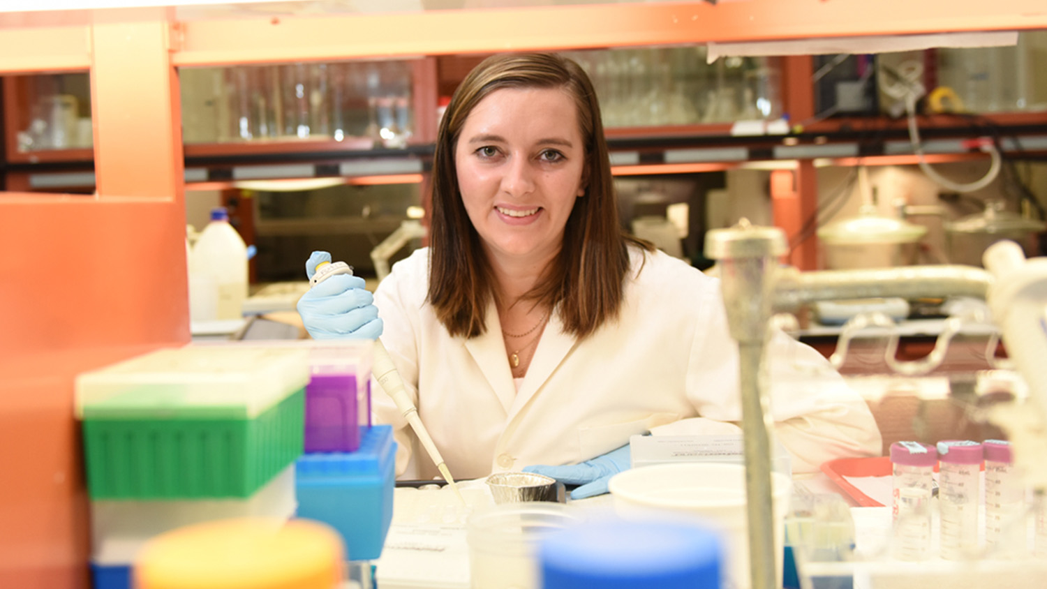 CALS Poultry Science's Marissa Herchler in the lab