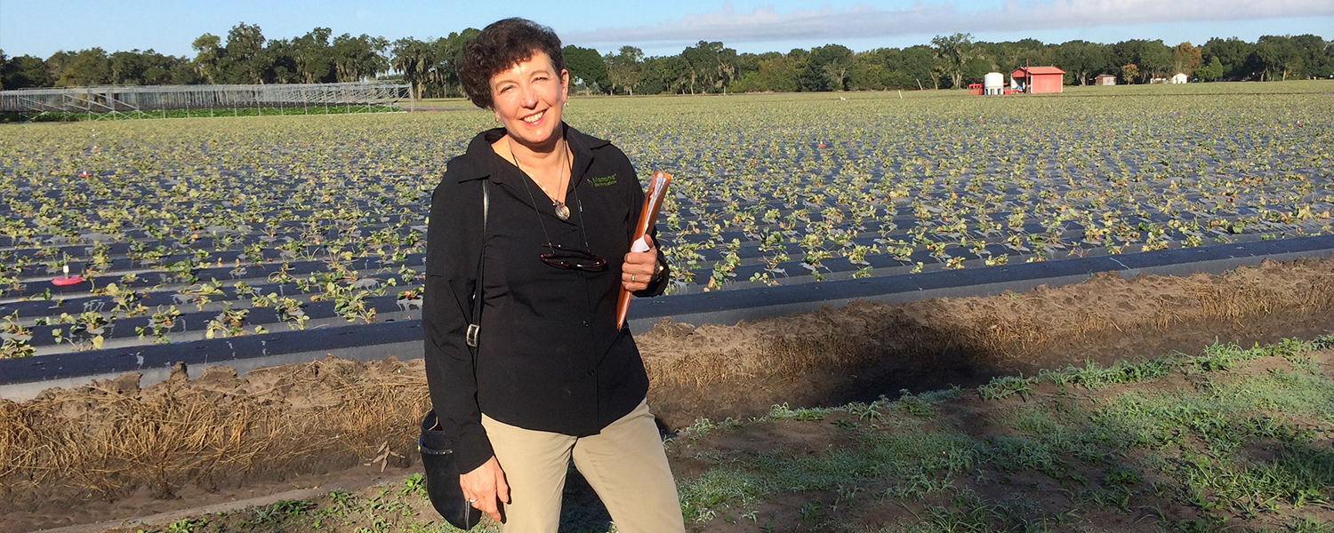 Pam Marrone at a field